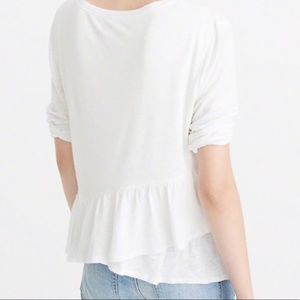 Abercrombie Ruffled bottom white top size small